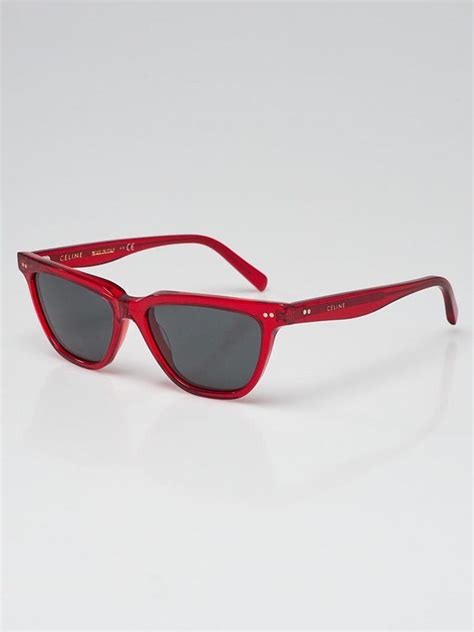 celine cl 400231|Celine Red Clear Acetate Frame Sunglasses.